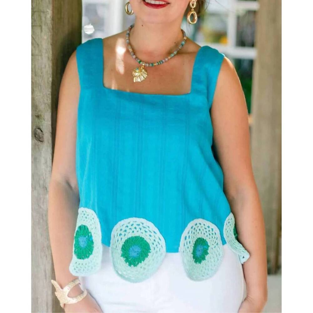 NEW ANNA CATE blake top in cobalt - Picture 1 of 4